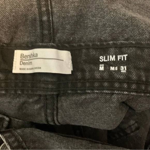 Bershka Distressed Denim Overall Shorts Medium - Picture 5 of 5